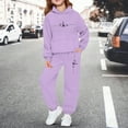 thumbnail image 4 of Gaexia Girls Fall Outfits ,Girls Fleece Tracksuit Winter Warm Pullover Hoodie With Pants Kids Casual Outfit Cute Printed Jogger Two Piece Set, 4 of 4