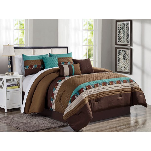 7Pc Dakoda Southwest Triangle Diamond Embroidery Embossed Pleated