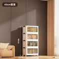 thumbnail image 6 of Luku 5 Tier Plastic Storage Boxes with Lid, Stackable Storage Boxes with Wheels, Foldable Storage Drawers Box with Front Door, Plastic Containers for Living Room Bedroom Organisation, 6 of 7