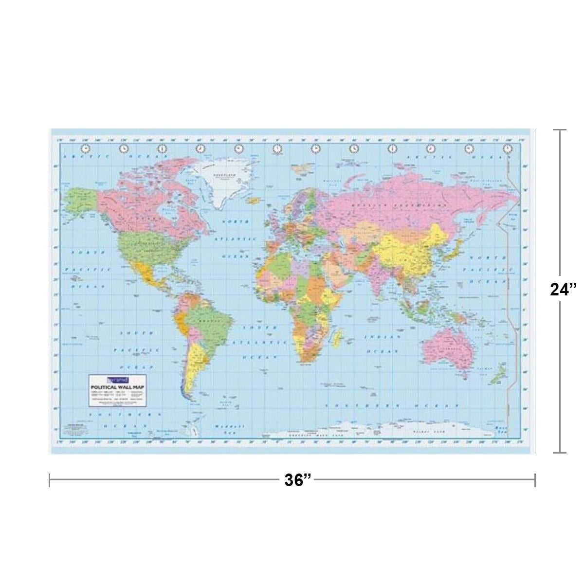 world map cool wall decor art print poster 36x24 inch walmart com