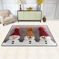 thumbnail image 2 of SKYSONIC Snowmen Hat Non-Slip Area Rug, Winter Snow Floor Carpet Comfort Floor Mats Decor for Indoor Front Porch Living Room Bedroom Kitchen, 36"x24", 2 of 7