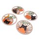 thumbnail image 1 of Bohemio 4 Piezas Boho Decoración De Arte De Pared 9.8 Pulgadas De Madera Gato Negro Geométrico Bohemio Granja Colgante Redondo Arte De Pared Para Sala De Estar Naranja, 1 of 7