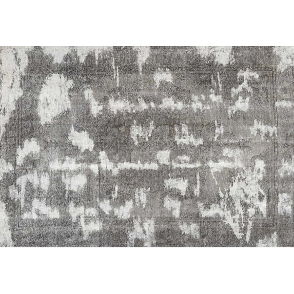 Ahgly Company Indoor Rectangle Contemporary Gray Abstract Area Rugs, 8' x 12'