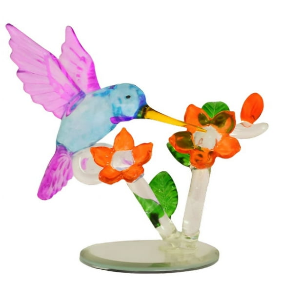 The Bradford Exchange Garden Treasures of Sparkling Elegance Figurine Collection Irradiant Nature Issue #10 Handcrafted Jewel-Like Beauty Hummingbirds Crystal Figurine 6-Inches