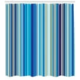thumbnail image 3 of Ambesonne Blue Shower Curtain, Vertical Stripes Retro Art, 69"Wx75"L, Mustard Blue White, 3 of 3