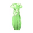 thumbnail image 3 of Nmnitkp Summer Dress for Women Crew Neck Short Sleeve Solid Basic T-Shirts Casual Maxi Dress with Pocket, 3 of 5