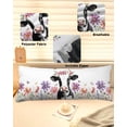 thumbnail image 6 of Flowers Cow Body Pillow Cover, Pillowcase Protectors with Zipper, Breathable Decorative Throw Pillow Case Cover, Spring Botanical Floral Plants Butterfly Pillow Shams for Couch Sofa 20x54Inch, 6 of 8