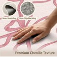 thumbnail image 6 of ODIKA 8'x10' Washable Area Rug Coquette Motif Round Shaped Bows Dainty Scroll Pink Ribbon Playful for King Size Bedroom Under Bed, Master Suite, Non-Shedding, Easy Care, 6 of 7