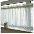 thumbnail image 1 of ZHH Floral Lace Light Filtering Half Kitchen Curtains Rod Pocket Voile Cafe Valance 12"x59"  White, 1 of 5