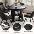 thumbnail image 3 of Hawsaiy Extendable Round to Oval Dining Table Set for 4–6, Space-Saving Wooden Table with Hidden Storage, Expandable Dining Table with Upholstered Chairs(Black Table+4 Black Chairs), 3 of 10