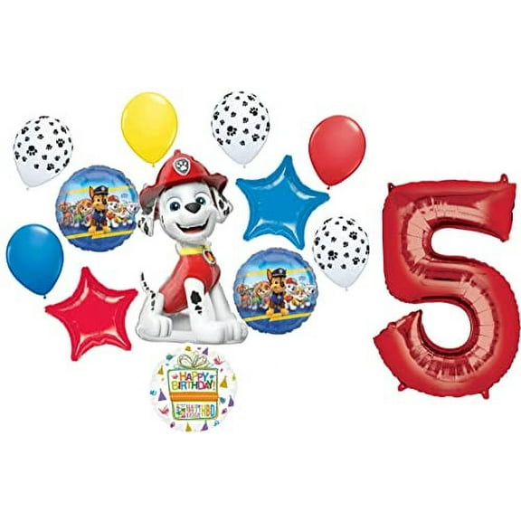 Paw Pups on Patrol Marshall 5th Birthday Party Supplies Balloon Bouquet Decorations