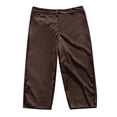 thumbnail image 4 of HXWCHs Women's High Waist Straight Leg Ankle Pants Comfortable Stretchy Slim Fit Cropped Casual Trousers L Brown, 4 of 4