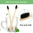 thumbnail image 2 of 32 Pieces Biodegradable Bamboo Toothbrushes Natural Toothbrush Compostable Wood Bamboo Toothbrush With Slim Soft Bristles For Teens And Adult (black B, 2 of 4