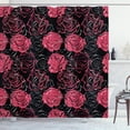 thumbnail image 1 of Ambesonne Floral Shower Curtain, Ombre Rose Blooom Art, 69"Wx84"L, Charcoal Grey Magenta, 1 of 3