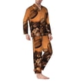 thumbnail image 2 of Sikiie Coffee Beans Mens Pajama Set, Soft Warm Long Sleeve Sleepwear, Cozy Button-Down Pjs for Men-X-Large, 2 of 7