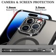 thumbnail image 3 of for iPhone 14 Pro Max Phone Case Magnetic Glitter Sparkly Clear Luxury Plating Diamond Bumper Full Camera Protective Cover Compatible with MagSafe for Women Girls -Black, 3 of 12
