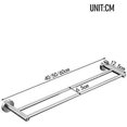 thumbnail image 2 of Double Brushed Nickel Towel Bar, Heavy Duty Use & Scratch Resistant Surface For Universal Placement In Bathroom, Kitchen And More, 60Cm Customizable Length Stainless Steel, 2 of 5