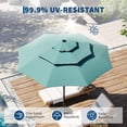 thumbnail image 4 of Garvee 10ft 3-Tier Vented Patio Umbrella, 8 Sturdy Ribs, Crank Lift, Push Button Tilt, Turquoise, 4 of 8