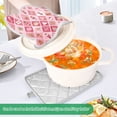 thumbnail image 4 of 2 Pack Pot Holders for Kitchen Heat Resistant Hot Pads Sets for Cooking Baking Pink and White Christmas Motifs, 4 of 7