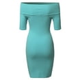 thumbnail image 3 of FashionOutfit Women's Summer Off-Sholder Soft Stretchy Tight Short Sleeve Dress, 3 of 3