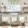 thumbnail image 5 of 2 Pack Vintage Valance for Window Watercolor Eucalyptus Leaf Country Linen Background Kitchen Valance Rod Pocket Short Curtain Topper Decorative Window Treatment for Living Room Bedroom 54"x18", 5 of 8