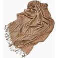 thumbnail image 2 of Elegant Solid Colors Shawl Sheer Sliky Soft Light Scarf Evening Wrap Taupe, 2 of 4