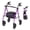 Purple, variant on ELLEGNT Foldable Rollator Walker with Seat for Seniors, Lightweight Portable Wheeled Rollator with Storage Basket, 8" Big Wheels and Height Adjustable Handles, Red