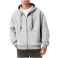 thumbnail image 2 of pstuiky Camisas casuales de manga larga para hombre, Chaqueta con capucha y cremallera de manga larga de color liso para hombre, personalizada Tops casuales para hombres m, 2 of 9