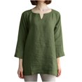 thumbnail image 1 of Tops Manches Longues en Coton Tunique Blouse Décontractée Coupe Ample Chemises, 1 of 6