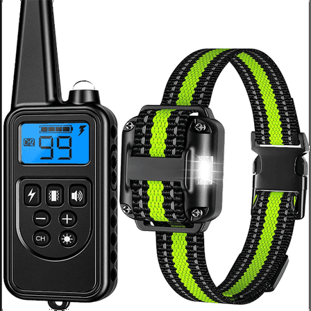 Dog Training Collar with 5 Training Modes, 2600Ft Remote Electronic Dog Shock Collar, Electric Shock Collar for Small Medium Large Dogs (Green)
