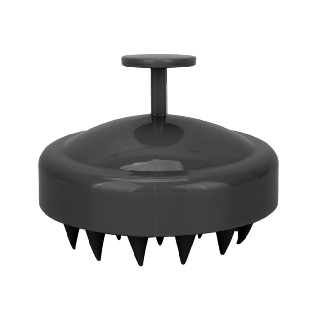 Cepillo para el cuero cabelludo, cerdas de silicona suaves, masajeador para el cuero cabelludo, cepillo para champú, color negro