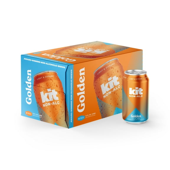 Kit Non-Alc - Non-Alcoholic Craft Beer – Golden 6pk Cans, 12 FL OZ, 4 Simple Ingredients – Gluten-Removed, Vegan Friendly, Dairy Free