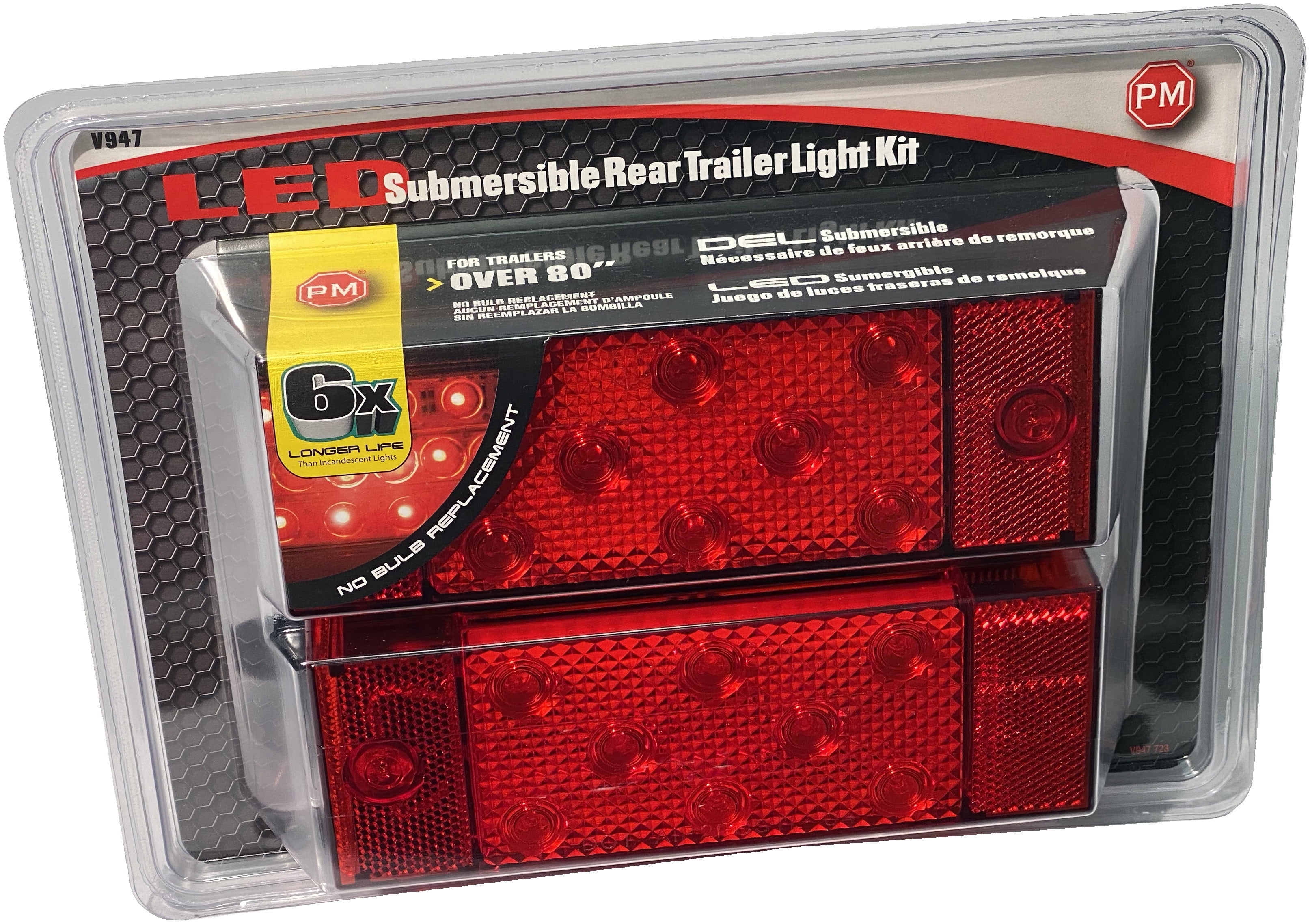 Peterson Manufacturing V947 LED Rear Trailer Light Kit For Trailers 80" Wide & Over