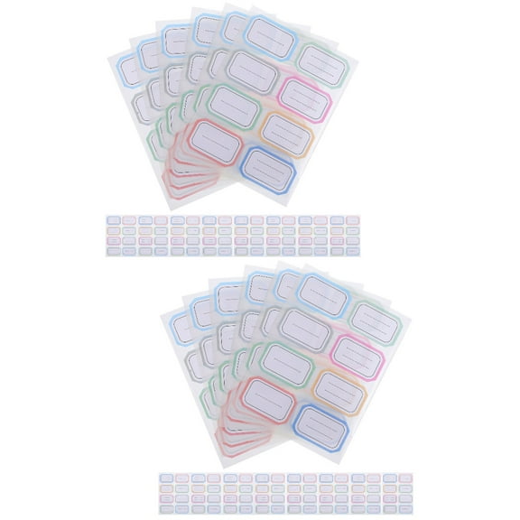 2 Pieces Name Label Stickers Dry Erase White Labels Sticky Colorful