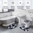 thumbnail image 6 of Modern Abstract Art Bathroom Rugs Set Navy Gray Black Rectangular Geometric Non Slip Absorbent Soft Bath Mats 3 Piece Set with Bathroom Rug, U-Shaped Floor Mat, Toilet Seat Cover Small Size, 6 of 9