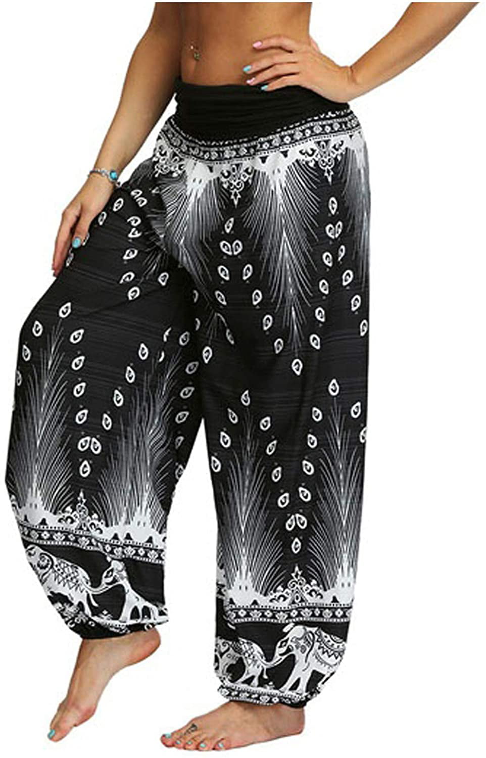 Harem Pants for Women Hippie Bohemian Casual Gypsy Pants Baggy Boho Harem Pants Ideal Yoga Pant 