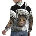 thumbnail image 6 of Wukai Cat Astronaut Print Men Hoodies Fleece Sweatshirts Long Sleeve Sweaters Pullover Fall Outfits Winter Clothes-Medium, 6 of 7