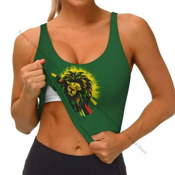 Yoga Vest Women Gym Sports Crop Tops Flag Of Jamaica Streetwear Workout Breathable Tank Top Female