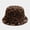 #2, variant on Women Leopard Print Faux Fur Bucket Hat Wide Brim Warm Fashion Winter Hat