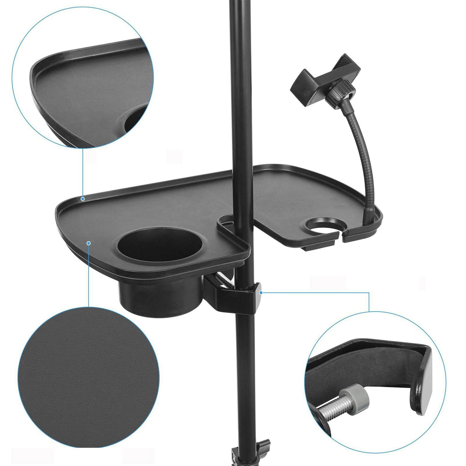 yotijay Microphone Stand Tray Clamp Tray Adjustable Mic Stand Load Capacity Drink Holder