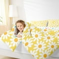 thumbnail image 4 of Feelyou Yellow Groovy Flower Queen Comforter Set for Girls, Rustic Daisy Floral Bedding Sets, Vibrant Plant Reversible Bedding Comforter Set, Luxury Bedroom Decor, 3pcs, 4 of 8