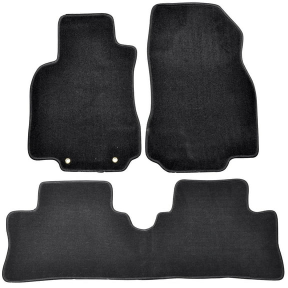 Ikon Motorsports Compatible with 09-14 Nissan Cube OE Factory Style Black Nylon Carpet Car Floor Mats Front Rear 3pcs 2009 2010 2011 2012 2013 2014
