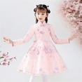 thumbnail image 4 of EnJoCho Toddler Girls Round Neck Long Sleeve Spring Autumn Butterfly Print Dress Chunjie Girls Traditional New Year Sundress, 4 of 4