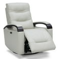 thumbnail image 4 of CHITA Power Swivel Glider Rocker Recliner Nursery Chair with USB for Living Room, Genuine Leather, White, 4 of 14
