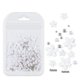 thumbnail image 1 of Bolsa de joyería con flores de cinco pétalos para decoración de uñas Joyería de flores acrílicas blancas y rosas con cuentas de oro y plata Flor de resina, 1 of 6