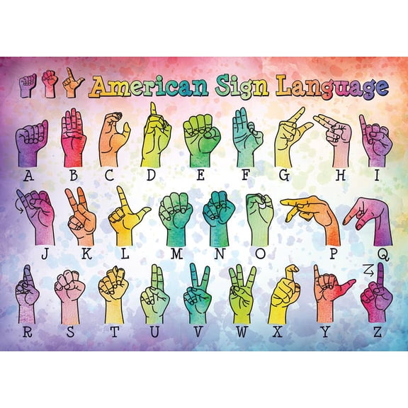 Cobble Hill 500 Piece Puzzle - American Sign Language - Sample Poster Included