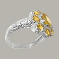 thumbnail image 3 of LBG British Made 10k White Gold Natural Citrine Womens Statement Ring - 33 size options - Size 10, 3 of 8