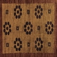 thumbnail image 1 of Ahgly Company Indoor Square Abstract Brown Modern Area Rugs, 6' Square, 1 of 4