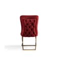 thumbnail image 5 of Ottomanson Royal Upholstered Modern Gold Legged Dining Chair, Set of 2, Burgundy, 5 of 6
