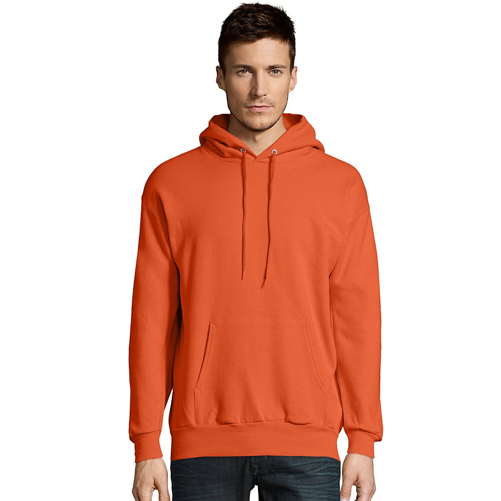 1 Orange Hanes P170 Mens EcoSmart Hooded Sweatshirt Medium 1 Black